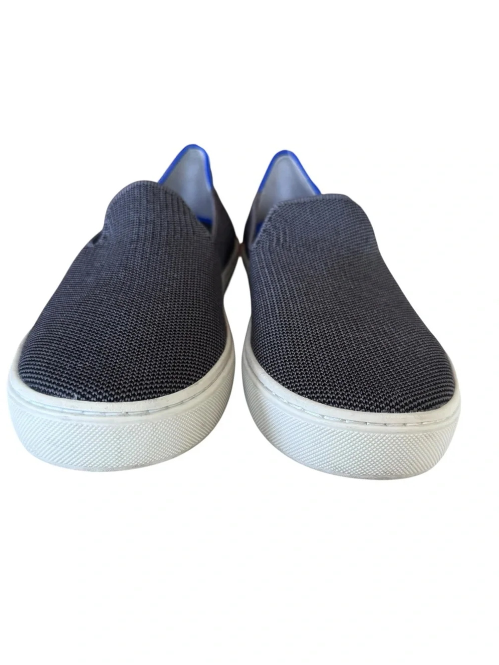 Rothy’s The Loafer Gray Knit Slip On Flats Blue Trim Women’s Size 7